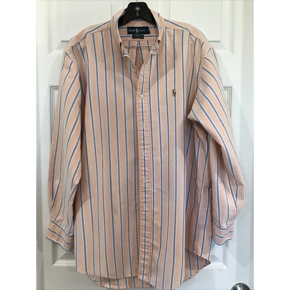 Ralph Lauren Yarmouth Men's Button Down Dress Shirt Oxford Cloth 15.5" 32/33